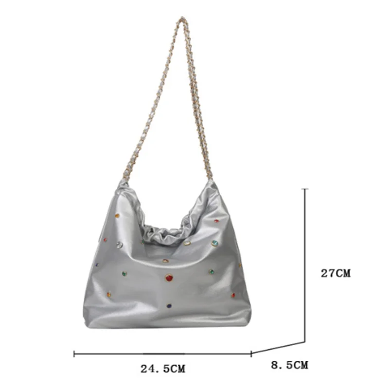 Fashion Luggage & Bags Women's Handbags Shoulder NEW Chain Bucket Bag Drawstring PUMini Black Large Capacity Bolsa Feminina