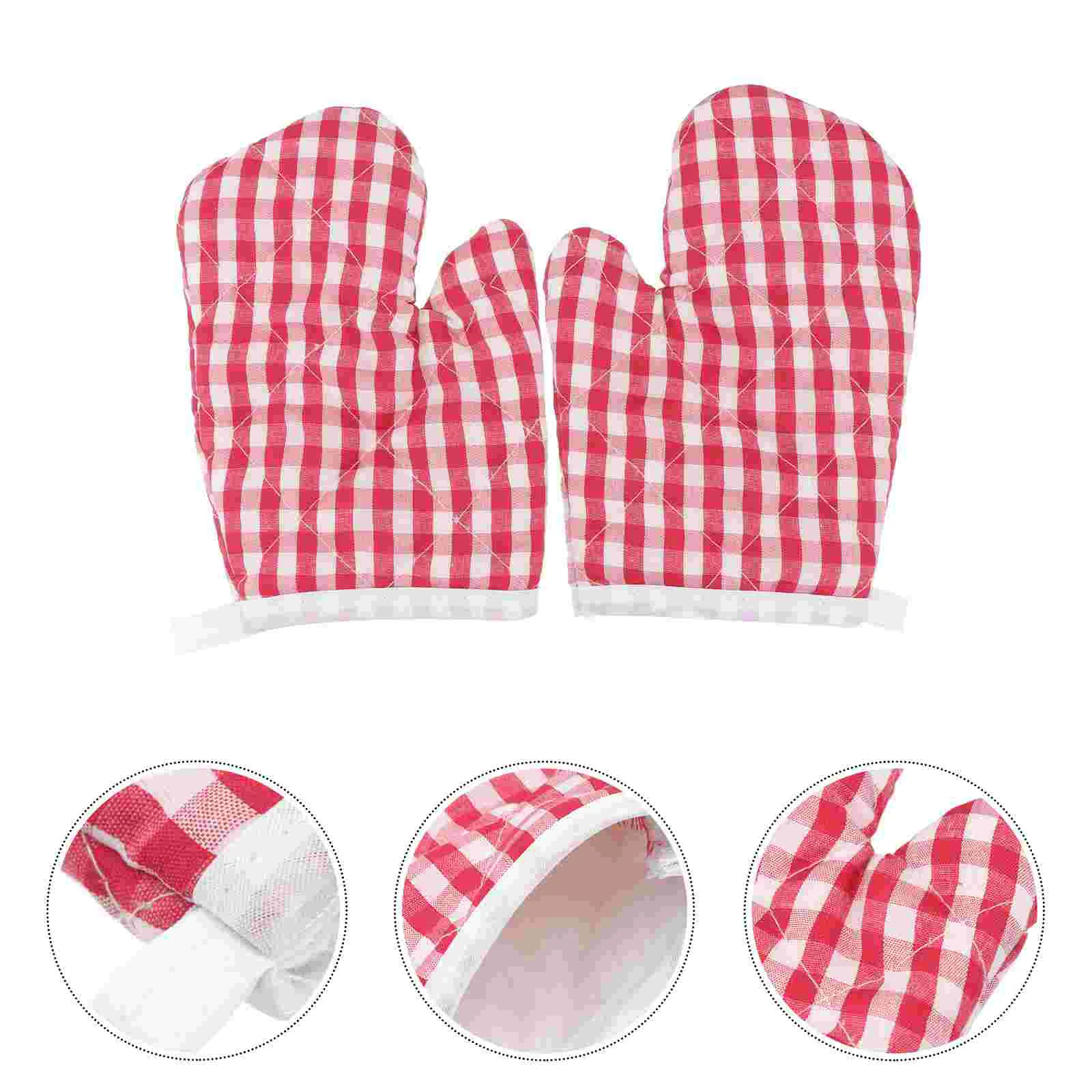 

Gloves Oven Mitts Kids Baking Kitchen Mittens Children Heat Microwave Resistant Mitt Pot Grilling Hot Bbq Cooking Barbecue Anti