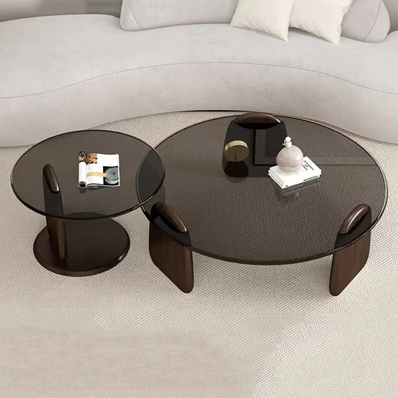 

Nordic Style Coffee Tables Ornaments Books Organiser Heat Insulation Unique Round Coffee Tables Luxury Mesa Auxiliar Furniture