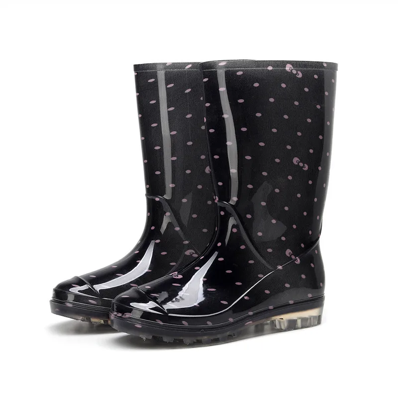 2023 new warm rain boots female adult cute fashion water shoes plush rain boots non-slip waterproof padded outdoor overshoes