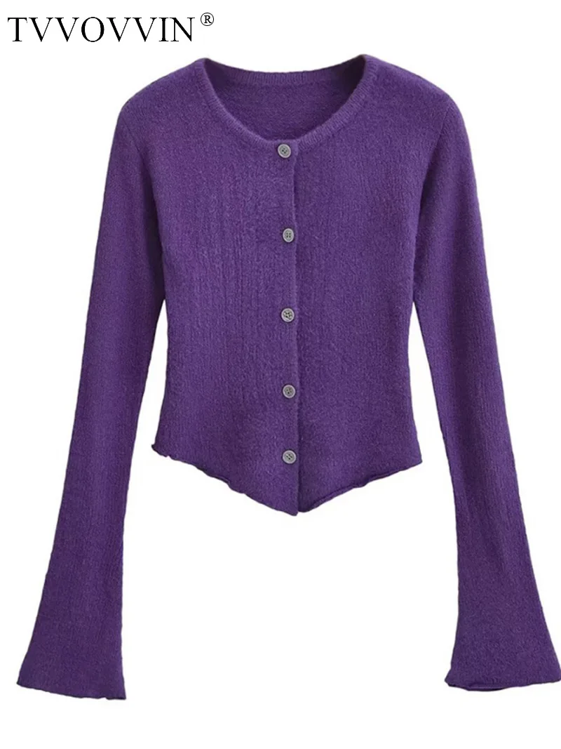 

Женские трикотажные топы с расклешенными рукавами, женский короткий кардиган, свитер, Модный корейский женский свитер, Осень-зима 2023, 84G9