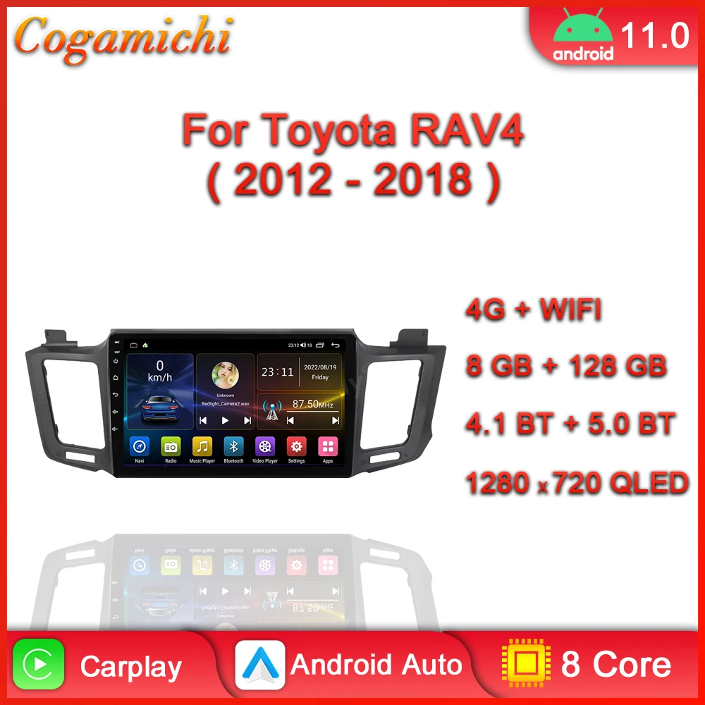 

Автомобильный радиоприемник, мультимедийный плеер с GPS-навигацией для Toyota RAV4 4 XA40 5 XA50 2012 2013 2014 2015 2016 2017 2018 Android CarPlay, сенсорный экран, авто стерео 4G