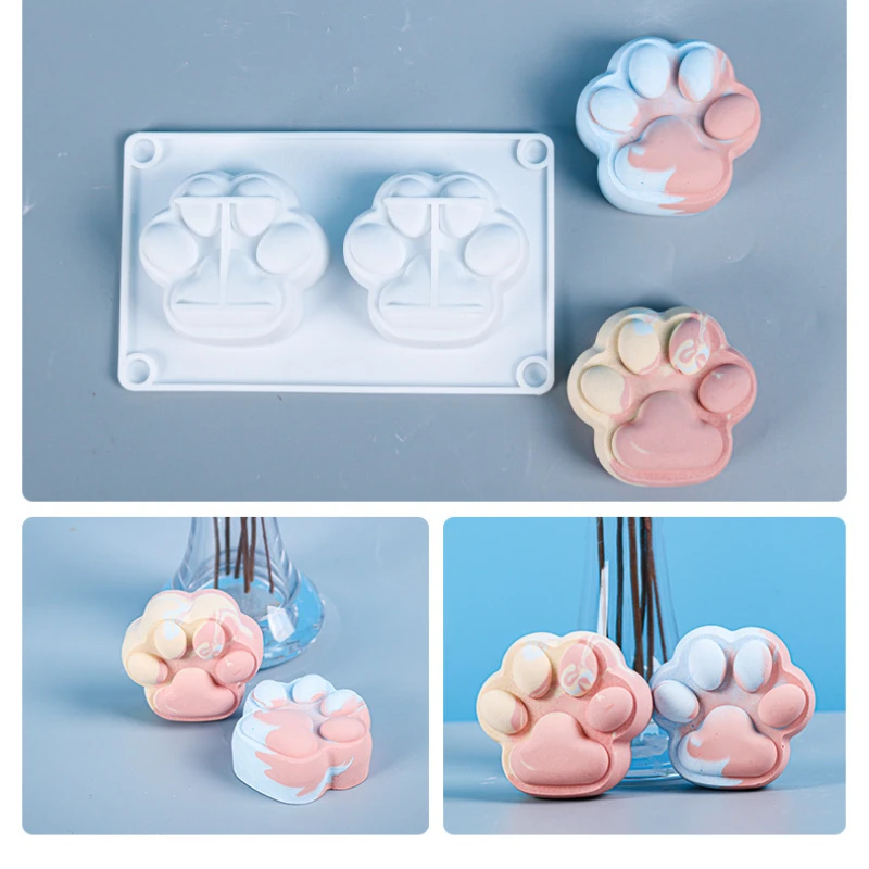 

2 Even Cat Claw Mousse Steamed Bread Mould Jelly Pudding Chocolate Cake Baking Food Grade Silica Gel