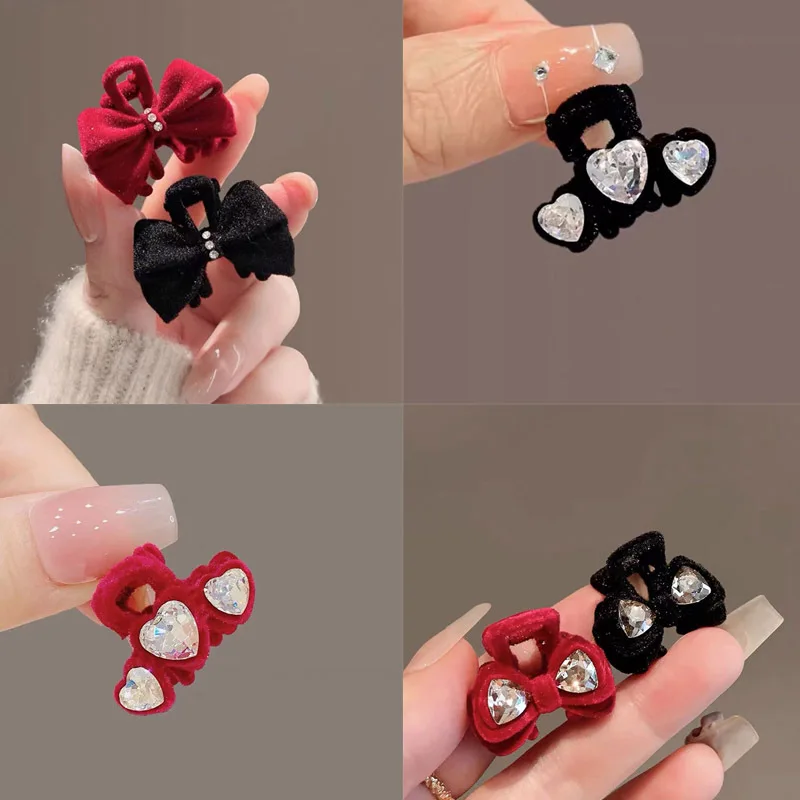 Осенне-зимний фестиваль маленькая заколка для волос с красным сердцем женщин