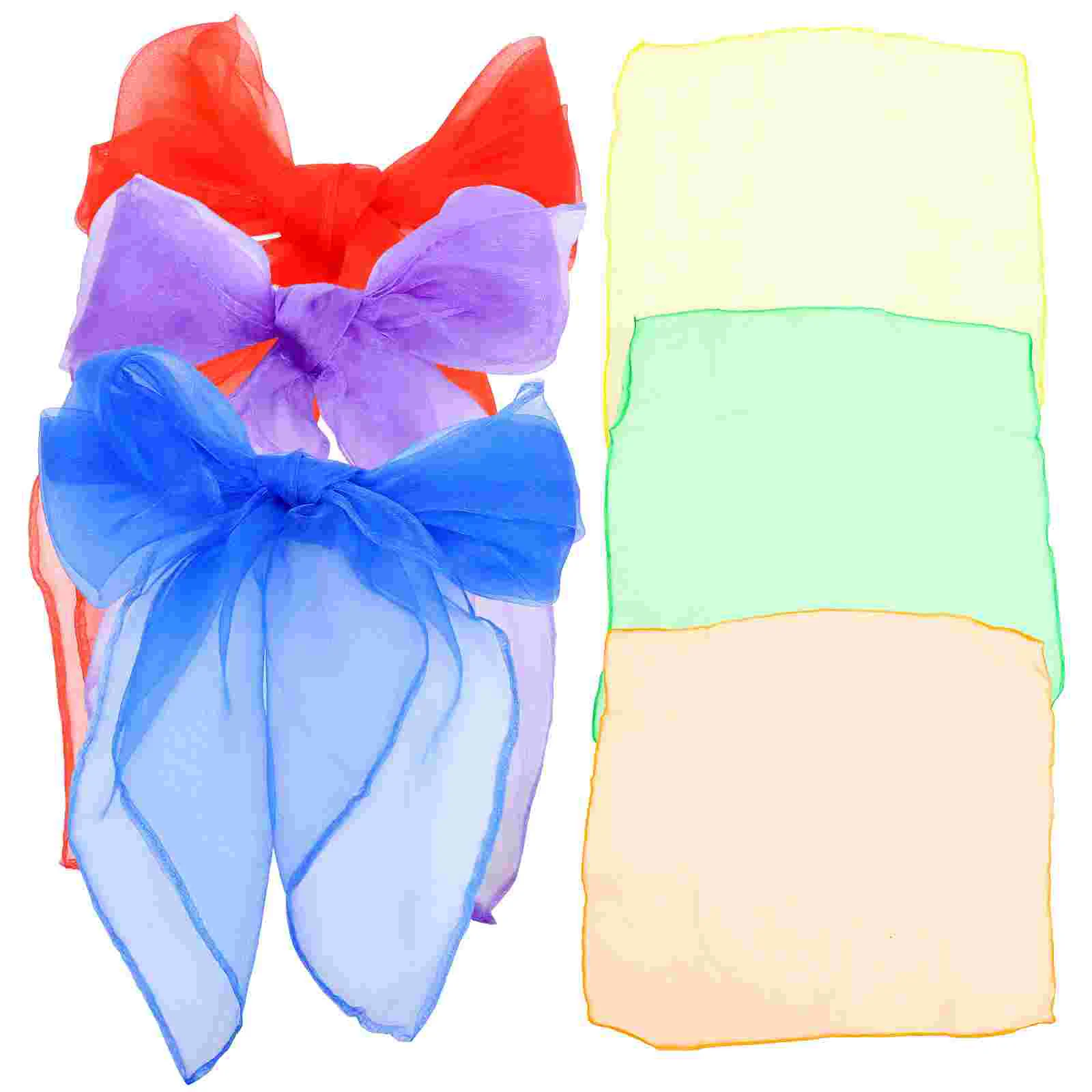 

12 Pcs Square Play Scarves Dance Handkerchief Accessories Decorative Juggling Stage Performance Props Child Small
