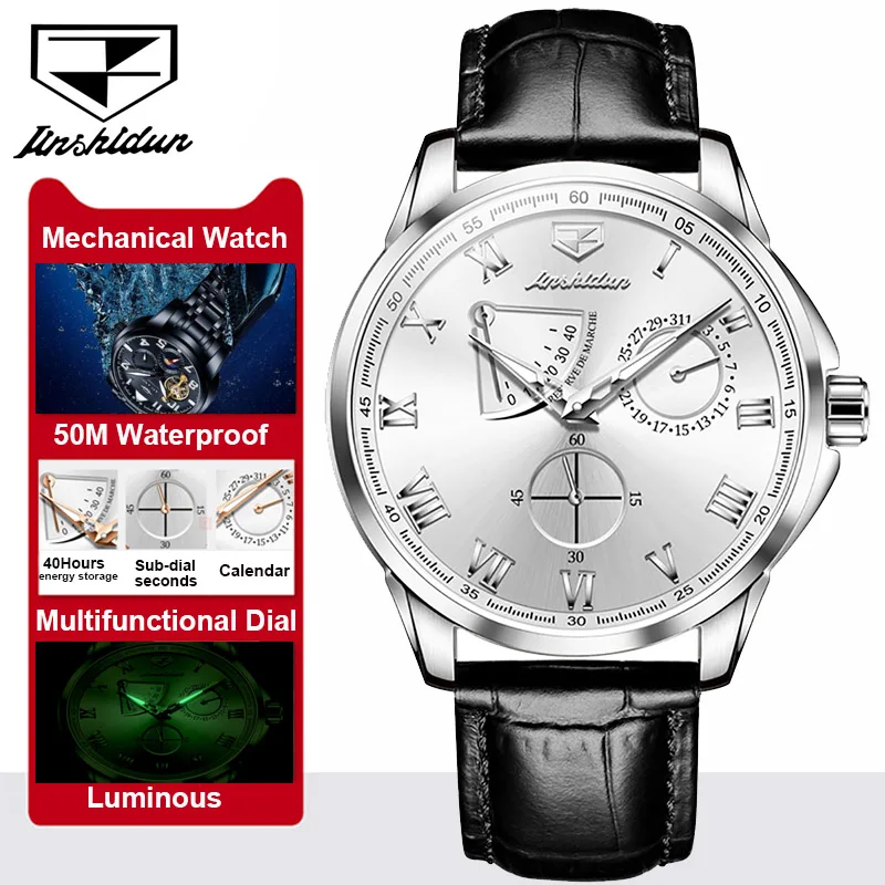 2023 JSDUN мужские часы с индикацией мощности автоматические механические для мужчин