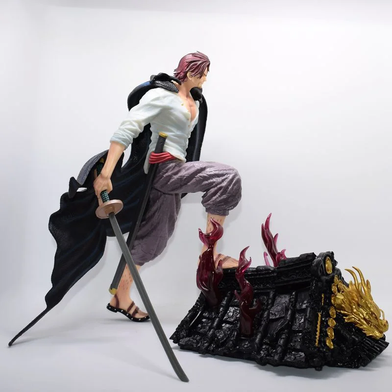 

Anime One Piece GK Roof Red Hair Shanks Four Emperors Series Manga Statue PVC Action Figure Collectible Model Toys Doll 32cm