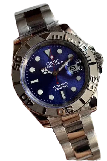 

Luxury Mens Automatic Mechanical Watch Silver Black Blue Grey Stainless Steel Yacht Ceramic Bezel Sapphire