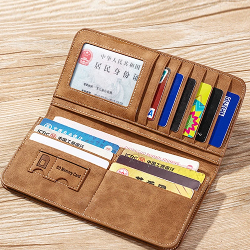 

New Men's Wallet Short Frosted Leather Wallet Retro Two Fold Vertical Wallet Youth Korean Multi-Card Wallet 2022 Luxury Wallet