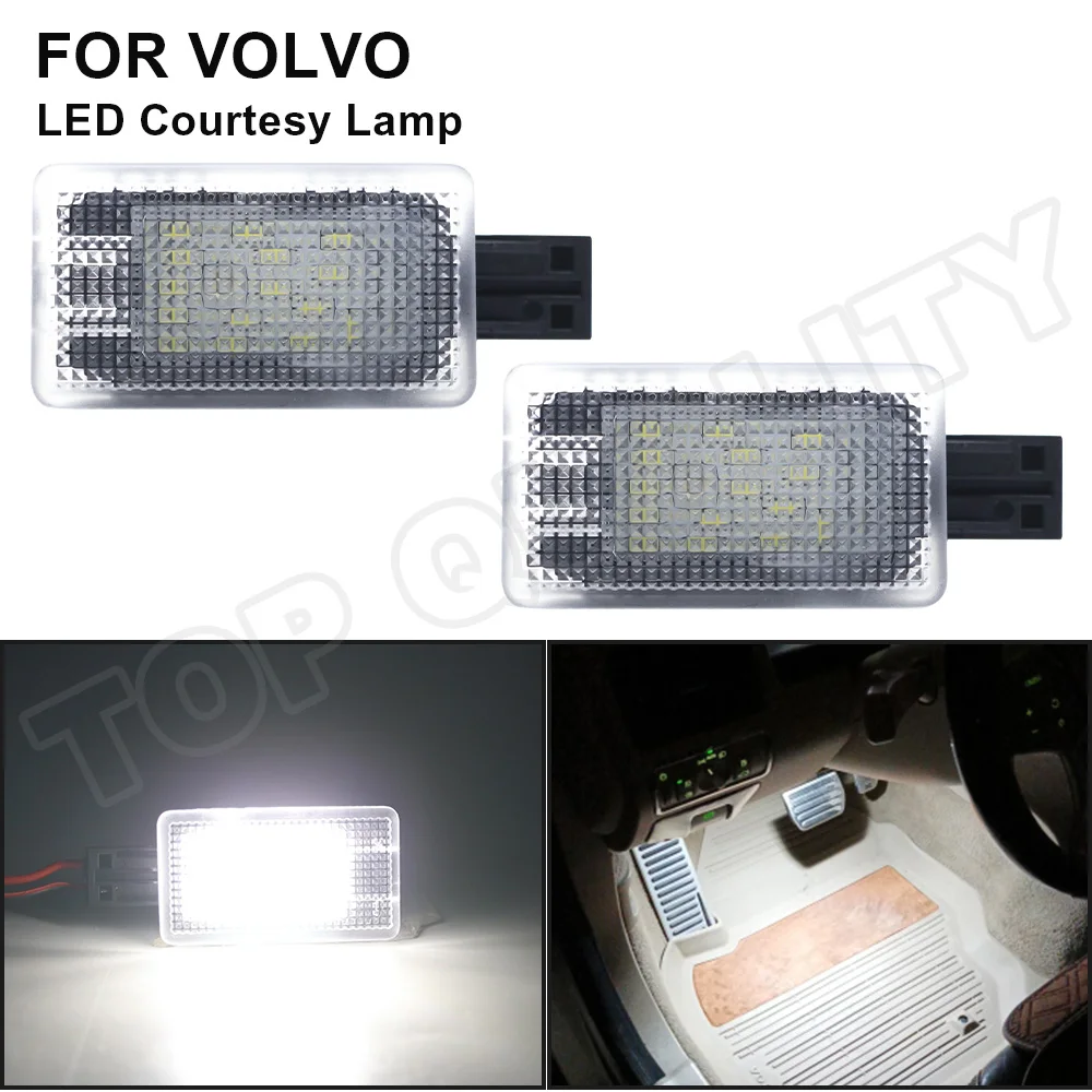 2Pcs LED Courtesy Footwell Door Welcome Light For Volvo V40 V40CC V50 V60 S40 S60 S80 XC40 XC60 XC70 XC90 Led Trunk Boot Lamp