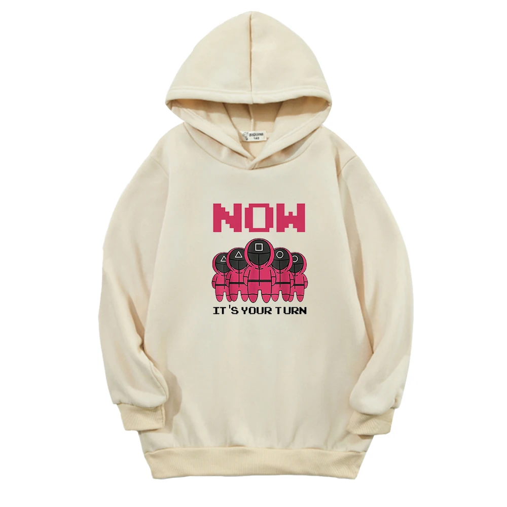 

Now It's Your Turn Squid Game Pullover Hoodies Korean Sweatshirts Baby Boys Girls Toddler Children Outwear Winter Kids Clothes