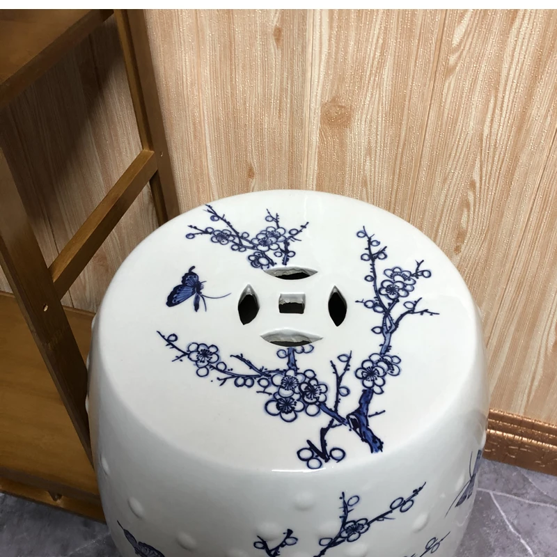 Фарфоровые керамические табуреты для ванной комнаты jindzhen с красной росписью