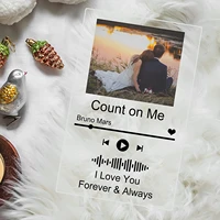 personalized custom spotify scan code acrylic music board spotify photo text customized anniversary photo album plaque