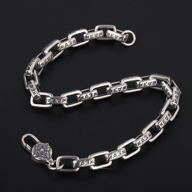 

QN Personality Ins Heavy Industry Tank Men's Bracelet Couple Simple Ring Buckle Bracelet Female East Gate Hand Bracelets