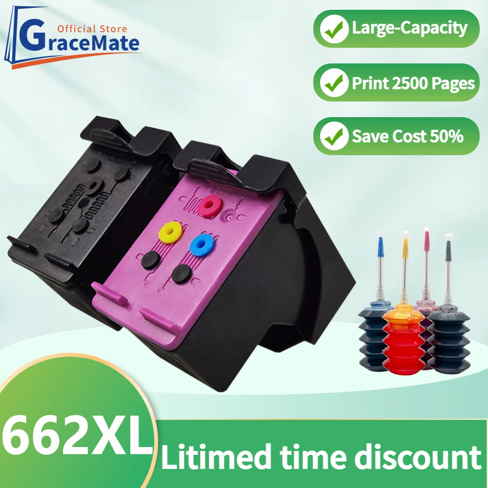 

Remanufactured Ink Cartridge 662XL Compatible for HP 662 HP662 for HP Deskjet 1015 1515 2515 2545 2645 3545 4510 4515 4516 4518
