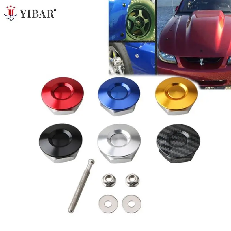 

Universal Style Push Button Billet Hood Pins Lock Clip Kit Car Quick Pins