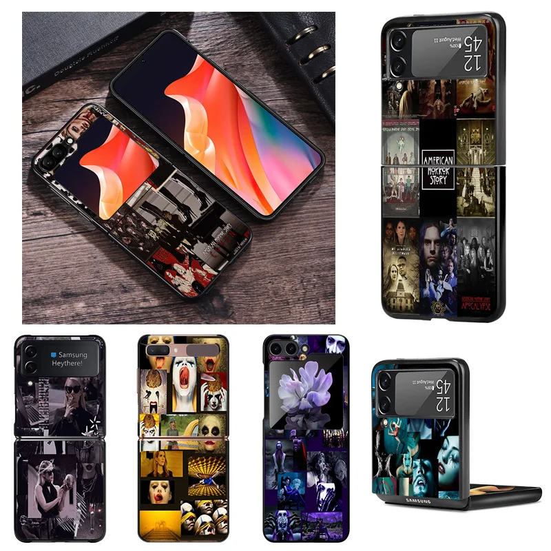Черные чехлы для телефонов Samsung Z Flip 6 5 4 3 жесткий чехол с американской страшной