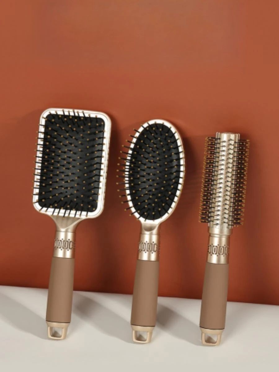 Элегантная золотая щетка для волос с подушкой безопасности от LUNCAY Современный и