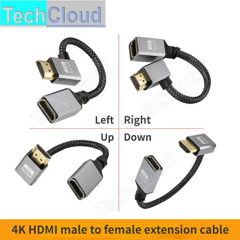 

HDMI Extension Short Cable 4k Male to Female Angle Cable Extension Hdmi Extender Cord 15cm for High definition display hot swap