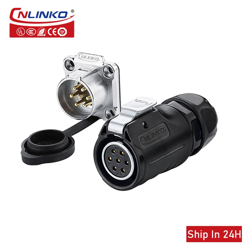 Cnlinko LP20 M20 Waterproof 7 9 12pin Electrical Panel Power Signal Cable Connector Plug Socket for Visual Monitoring System