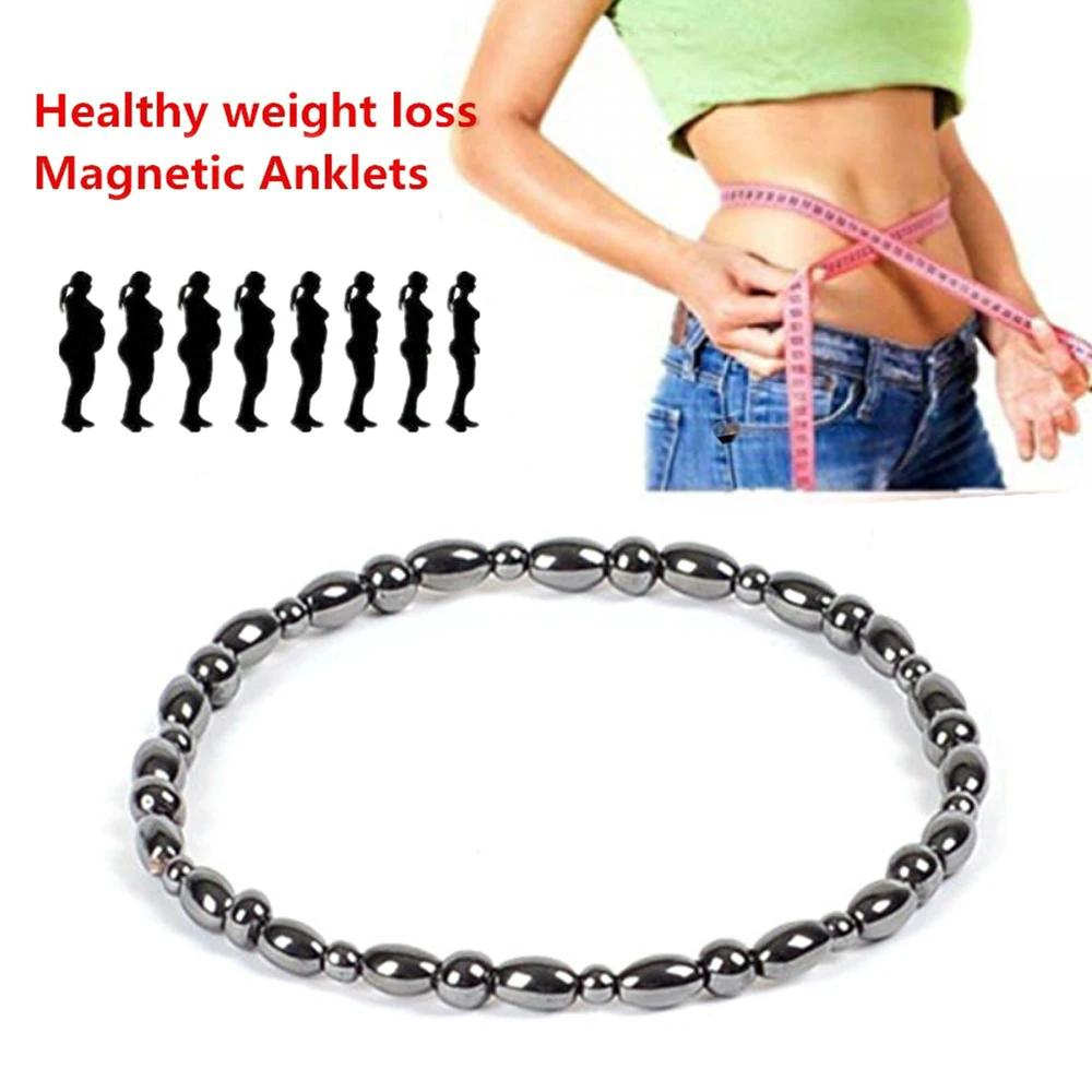 

Slimming Anklet Black Anklet Magnetic Therapy for Weight Loss Gallstone Hematite Chain Anti-Cellulite Health Care Gift for Women