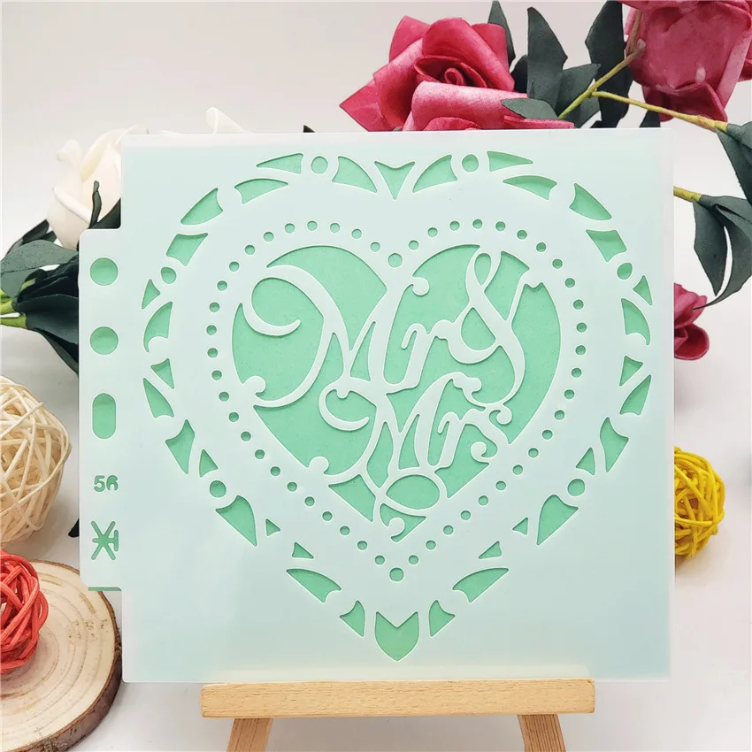 

13*13 Love Layering Stencils Drawing Spray stencil DIY Scrapbook photo album Decorative Embossing DIY Card Crafts