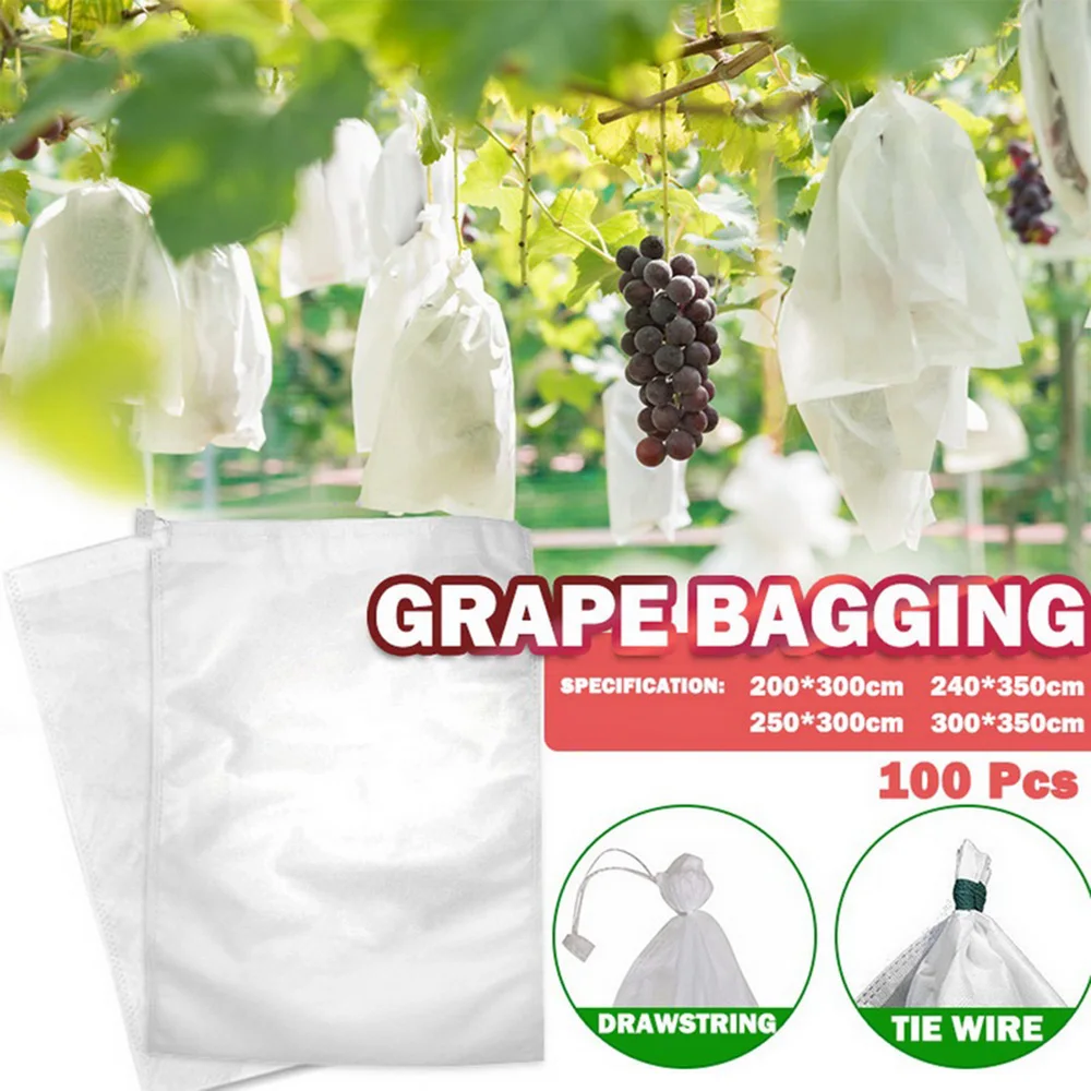 

100pcs Plant Protection Bags Fruit Grow Bags Netting Mesh for Vegetable Strawberry Grapes Pest Control Anti-Bird Garden Tools