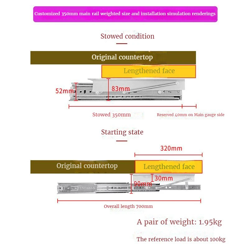 

LSTABAN Верхняя подъемная направляющая для стола из стали и алюминия