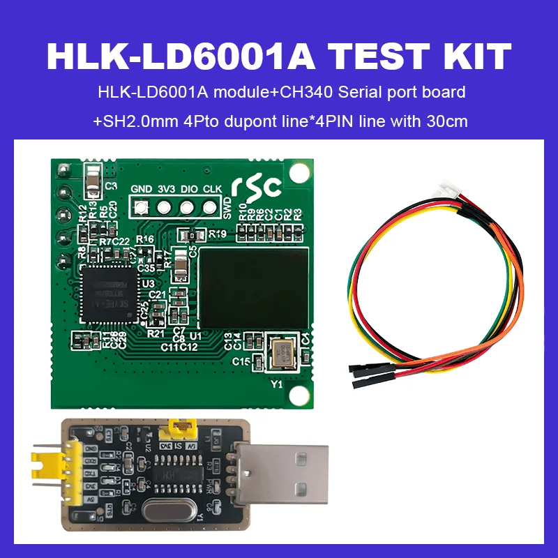 

Hi-Link 8 м 60G HLK-LD6001A Многоместный модуль обнаружения радарного датчика траектории движения
