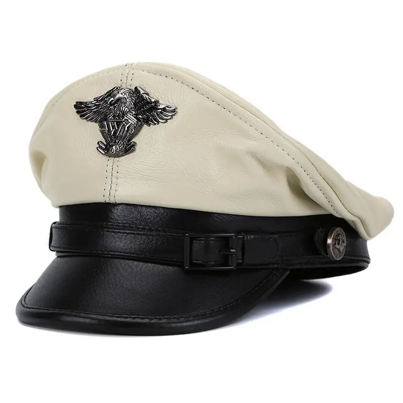 Designer Cap Men's Beret Style Hat Men's and Women's  Flat Captain Motorcycle Leather Gorras Para Hombres Gorra 모자 Hot Sale