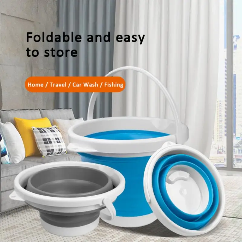 

Portable Car Folding Bucket Multipurpose Silicone Bucket Vehicle Cleaning Tool Outdoor Durable Car Washing Bucket Car Washers