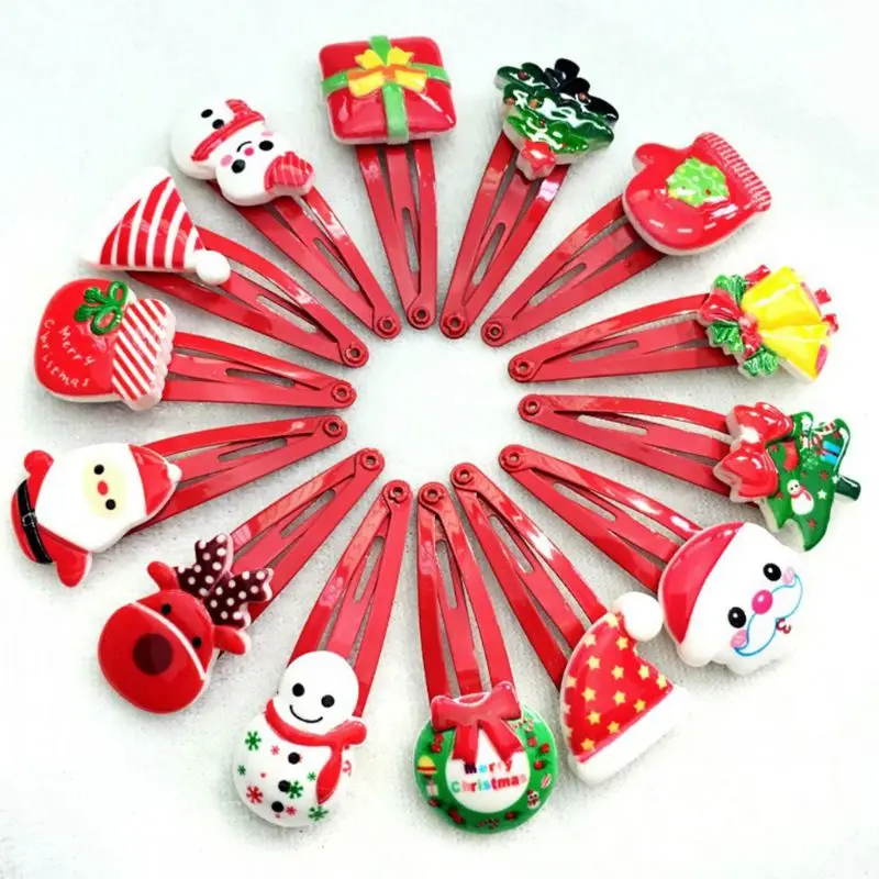 

Christmas Hair Accessories Snowman Xmas Tree Snap Barrettes Hairpins Headdress