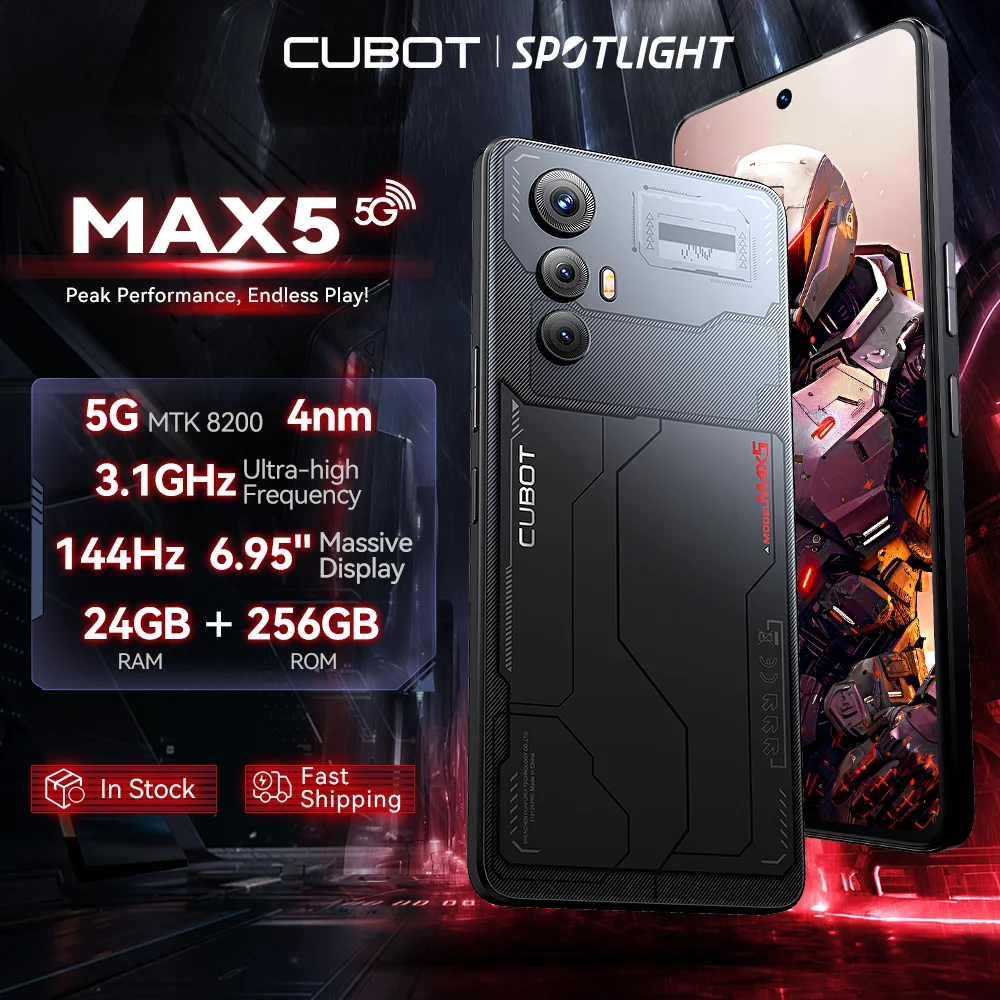 [Мировая премьера] CUBOT MAX 5 смартфон 5G 4-нм Dimensity 8200 большой экран 6 95 дюйма частота 144
