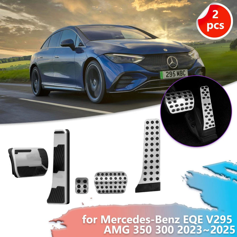 Фото Автомобильная педаль газового тормоза для Mercedes-Benz EQE V295 EQS V297 AMG 350 2023 ~ 2025, резиновая противоскользящая подставка для ног, чехол для ног, аксессуары №1