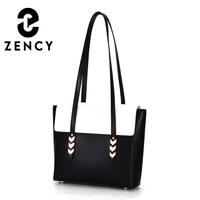 zency genuine leather bags for women fashion large capacity shoulder panelled commute designer female tote handbag girl box bag