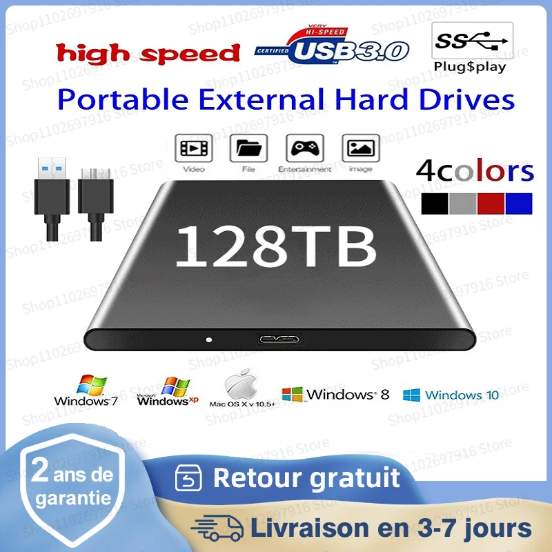

128TBUSB 3.0 external hard disk drive 2.5 inch SSD computer accessories SATA hard disk storage device desktop notebook universal