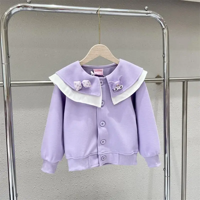 

Sanrio koomi/хлопковая куртка с двойными лацканами; Повседневное пальто с героями мультфильмов «My Melody» для улицы; Милая толстовка; Сезон весна-осень; Подарок для девочек в стиле аниме