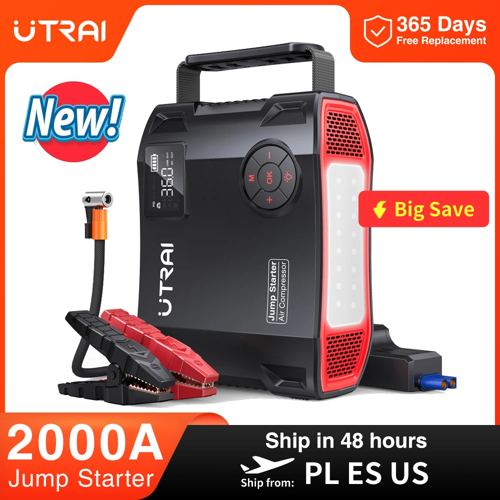 תמונת המוצר: בוסטר התנעה UTRAI 2000A 4 ב-1
