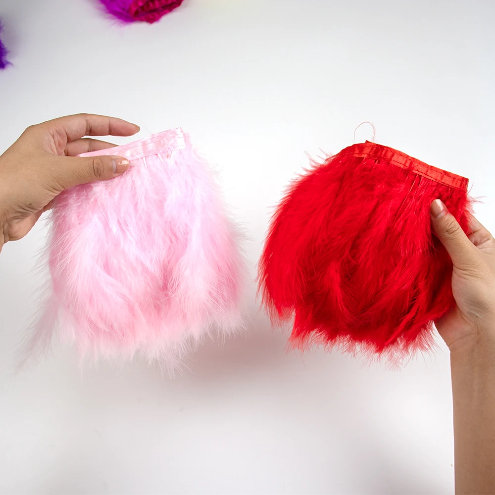 Разноцветная бахрома с турецкими перьями пушистая лента отделкой марабу 10-15 см