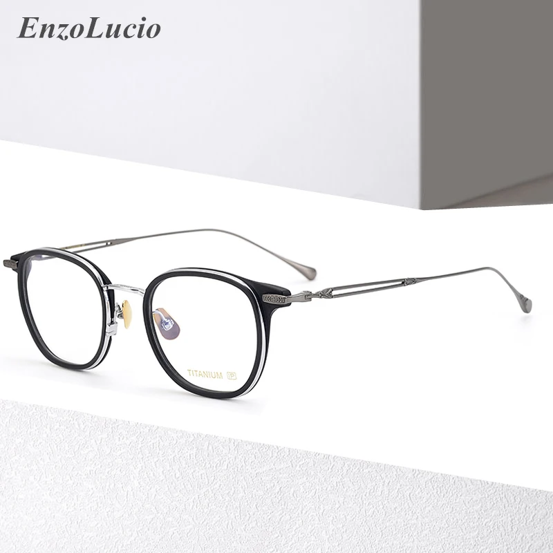 

Titanium Square Glasses Frame Men Vintage Optical Eyeglasses for Women Full Rim Spectacles Prescription Myopia Eyewear Oculos