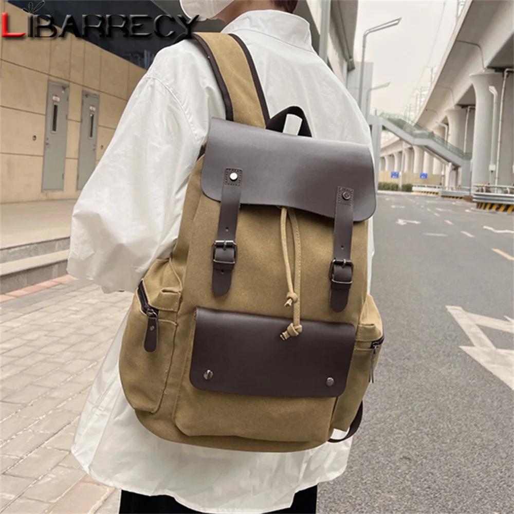 

Fashion Anti-theft Ladies Backpacks Large-capacity Youth Laptop Backpacks Panelled Canvas School Bags Patchwork Backpack Unisex