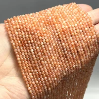 234mm golden dot sun faceted round natural stone loose spacer beads for jewelry making diy bracelet necklace 15%e2%80%9d wholesale