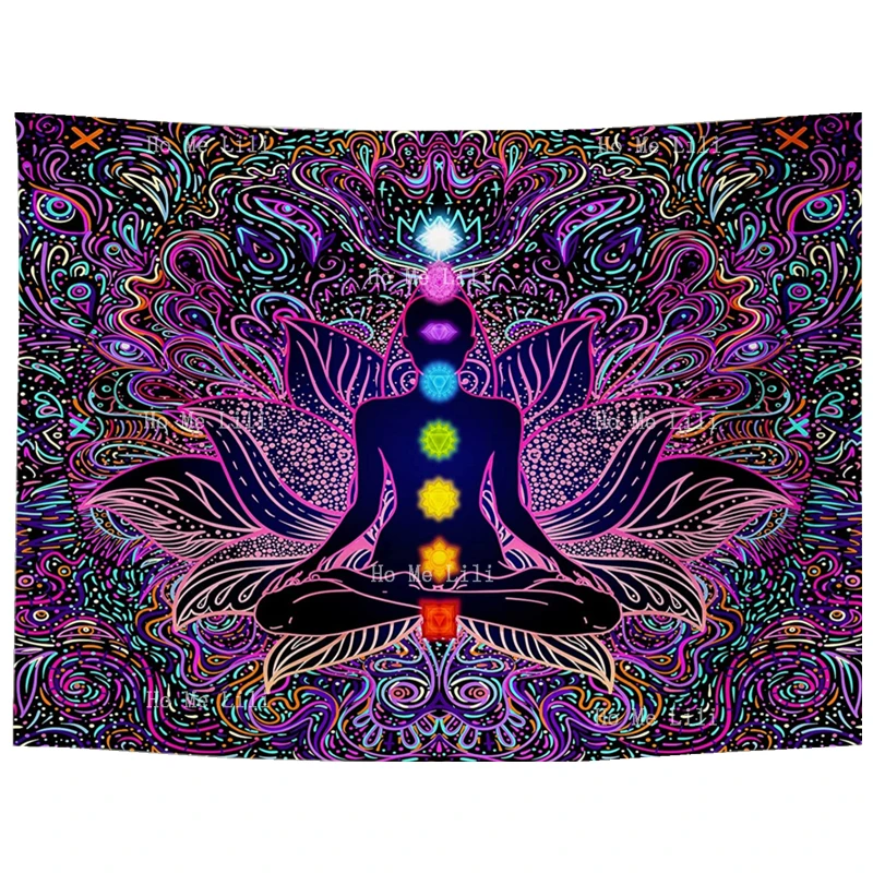 

Chakras Spiritual Yoga Meditation Hippie Wall Hanging Buddha Tapestry For Bedroom Aesthetic