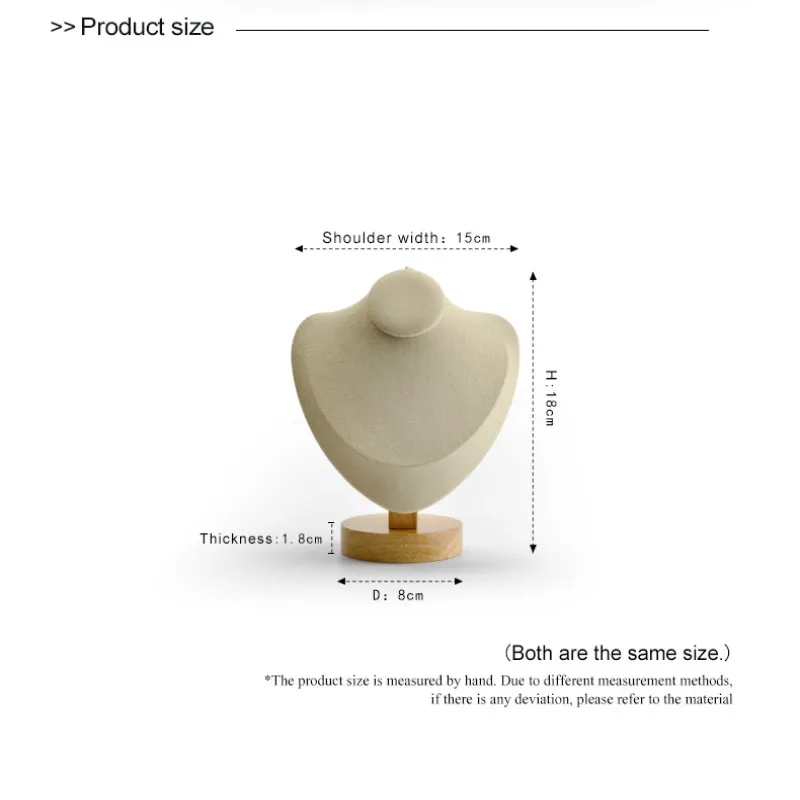 Oirlv New Wooden Necklace Display Stand with Microfiber insert Mannequin Model Pendant Holder Jewelry Expositor Shop Counter