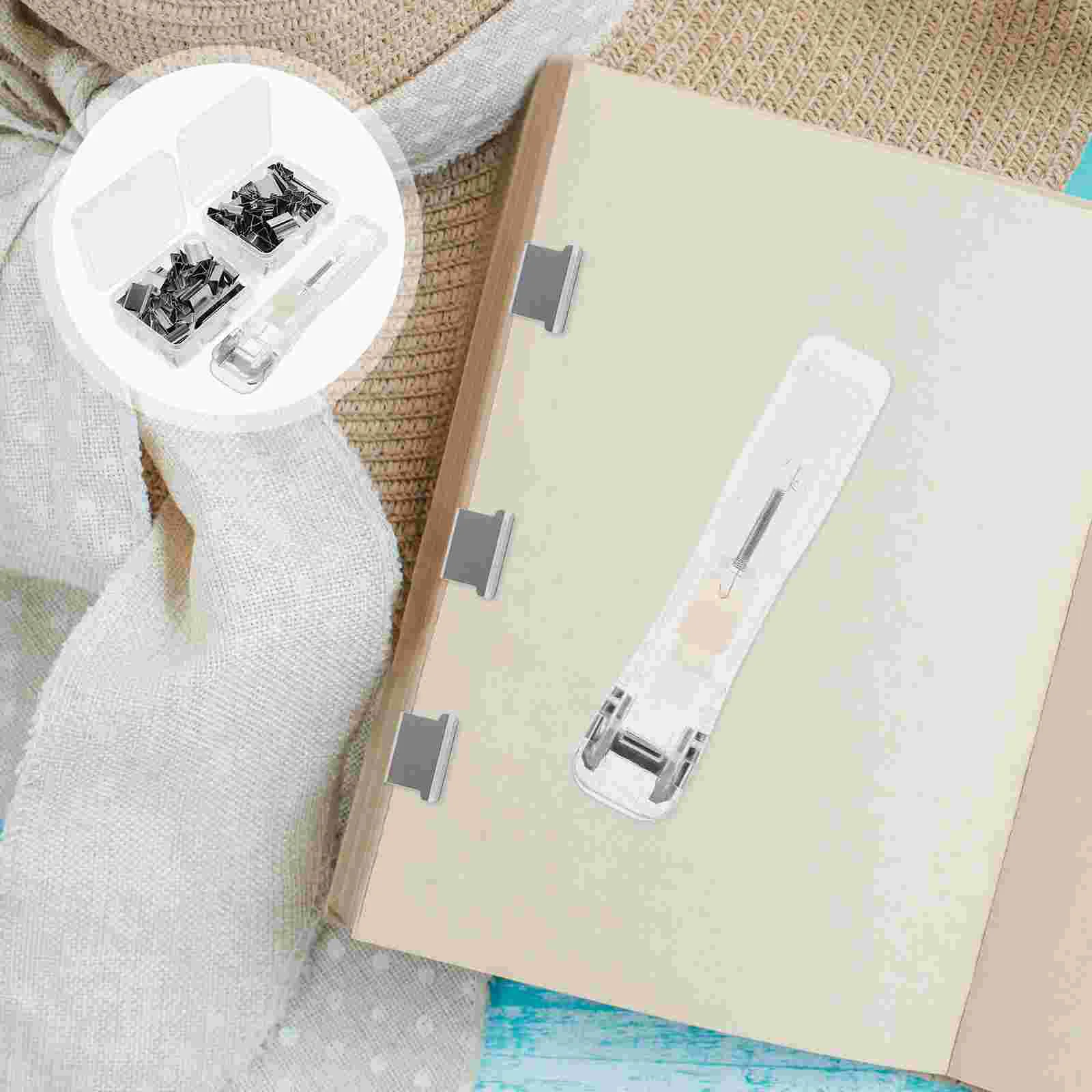 

Portable Stapler Office Desk Clips Home File Binding Machine Metal Paper Clipper
