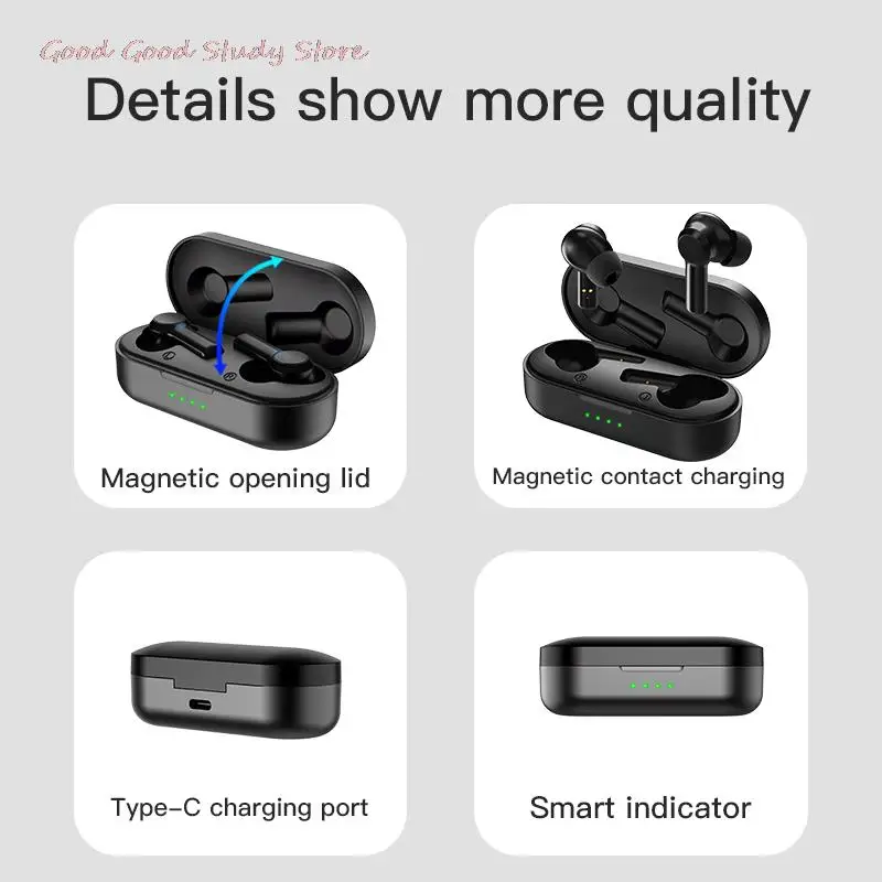 

Top Wireless Bluetooth 5.0 Headset Noise Reduction TWS in-ear Stereo Sports Running Waterproof Headsets