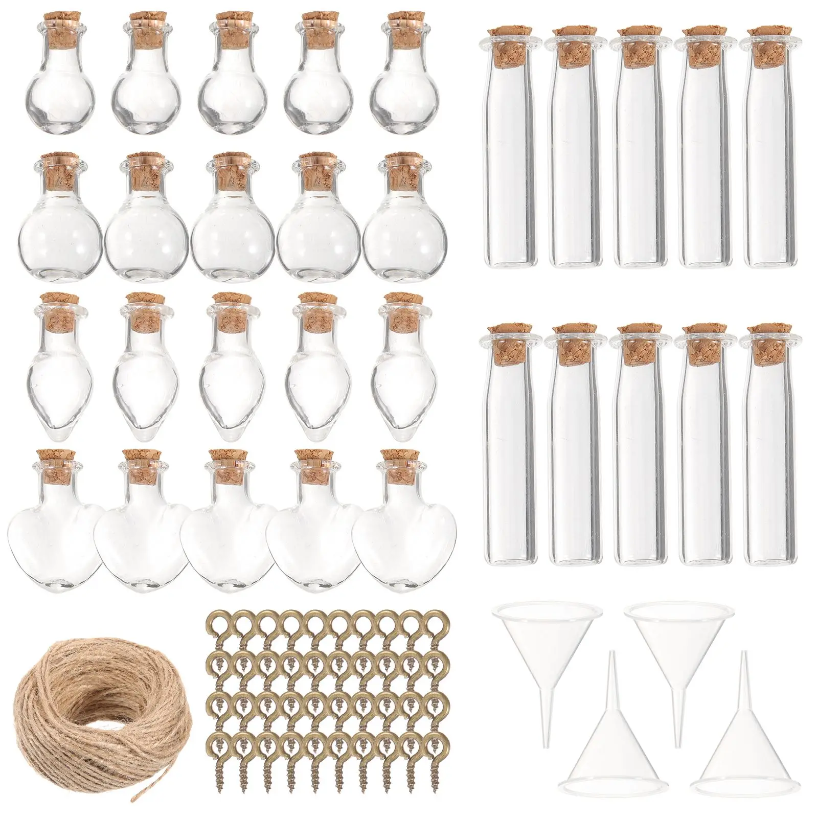 

1 Set of Small Wishing Bottles Mini Glass Jars with Cork Stoppers Mini Drifting Bottles Decorations