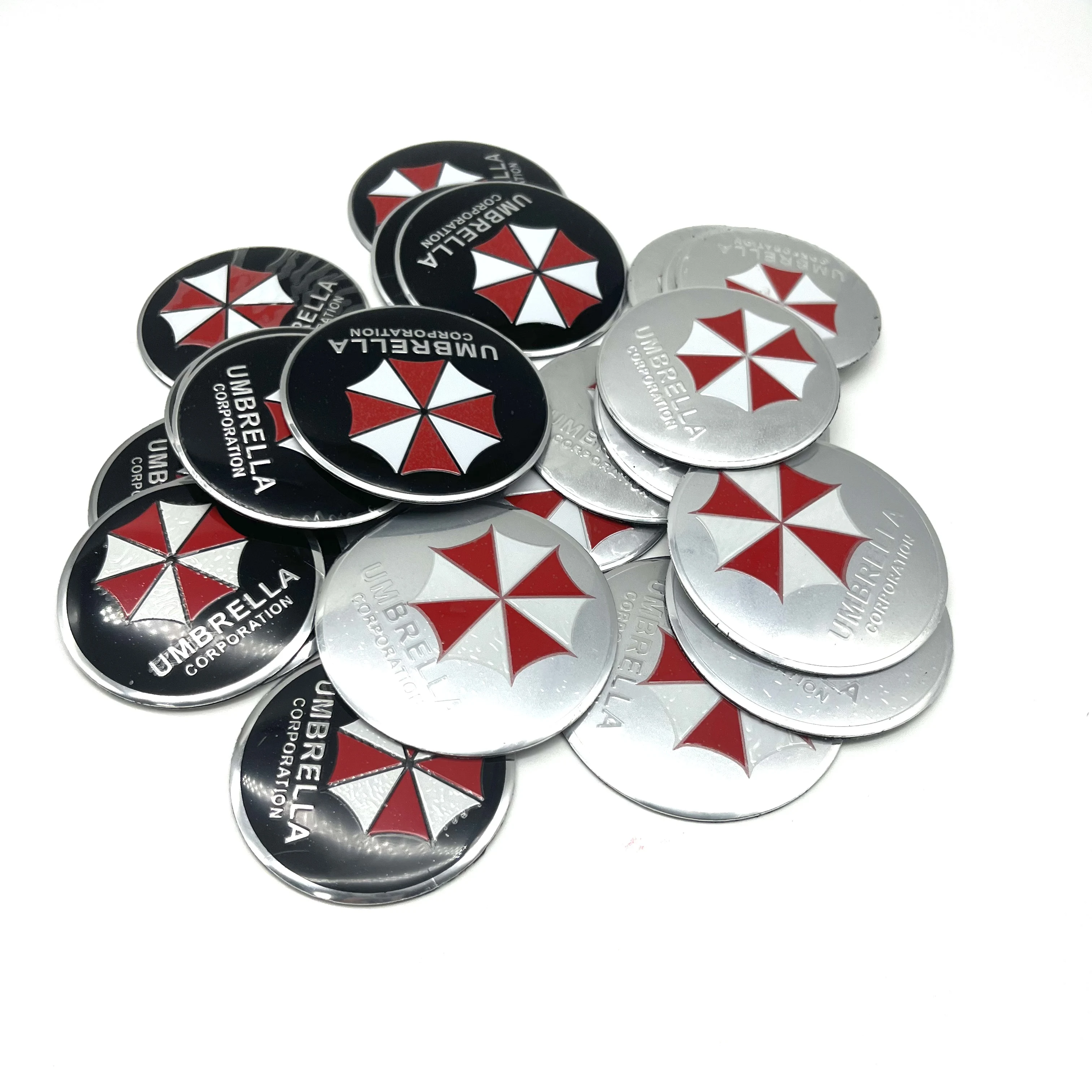 Фото Набор из 4 универсальных 3D-наклеек UMBRELLA CORPORATION (56 мм, 65 мм) для центральных колпачков автомобильных дисков, эмблемы, стайлинг-аксессуары №1