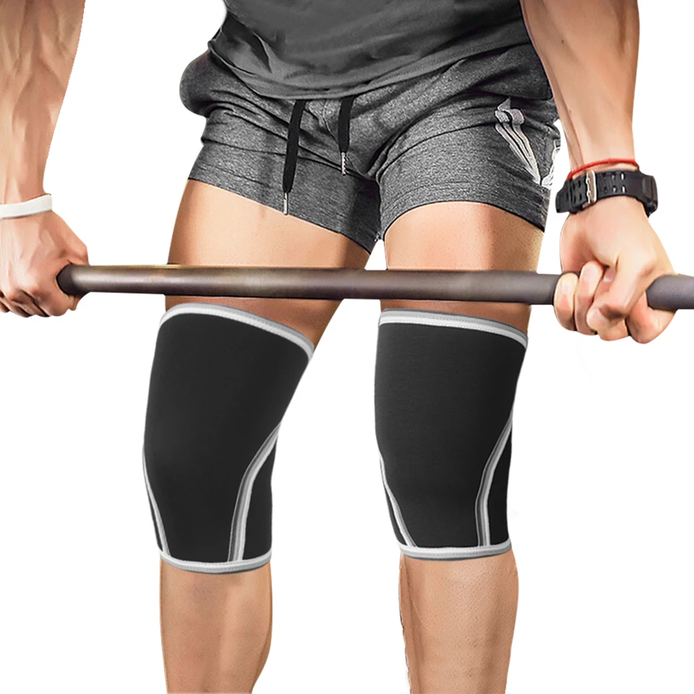 

7mm 1 Pair Support Braces Nylon Knee Pad Sleeve Thick Fitness Sport Knee Elastic for Easy Safety Working-out Ornaments