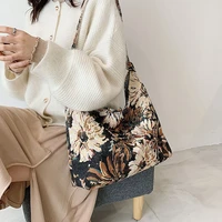 simple casual canvas tote women handbags designer vintage printed underarm womens shoulder commuter bag bolsos bandolera ni%c3%b1a